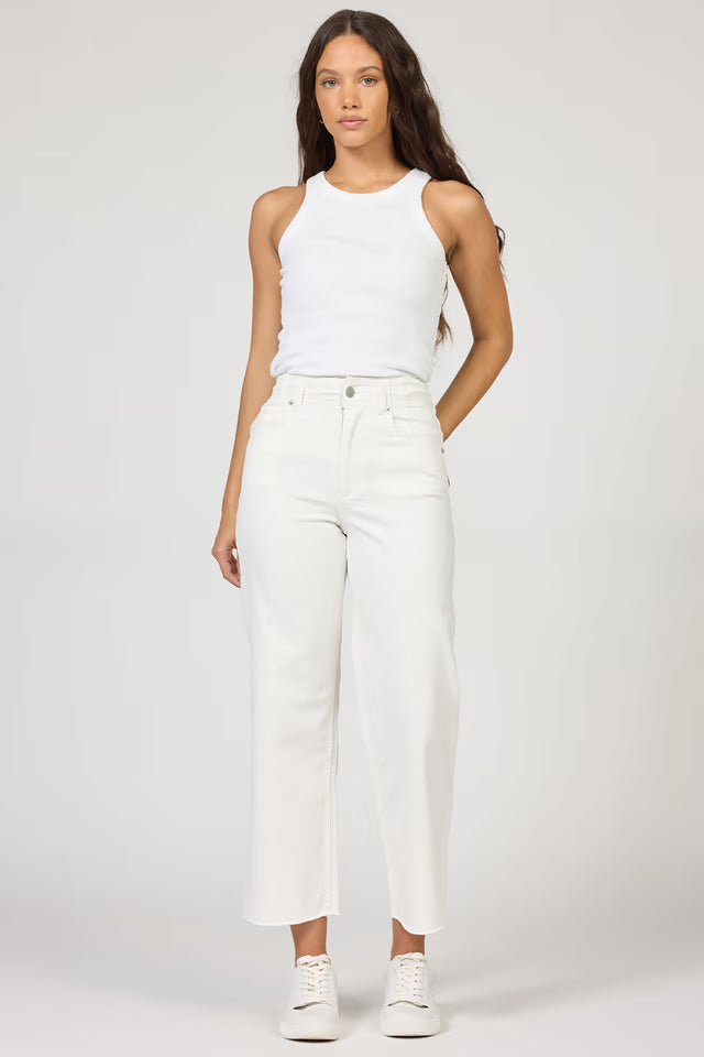 Dear John - Holly White Raw Hem