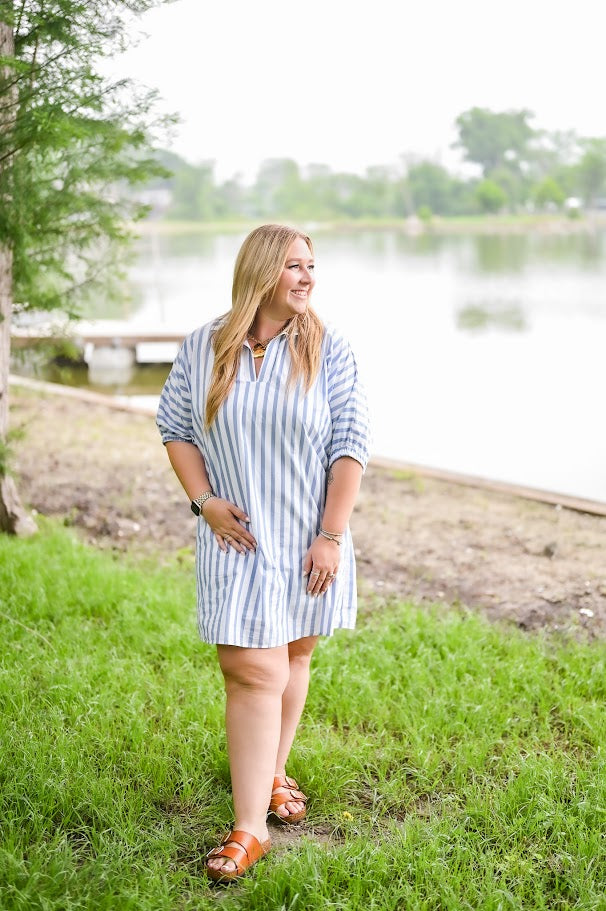 Charlotte Sky Ten Stripe Dress