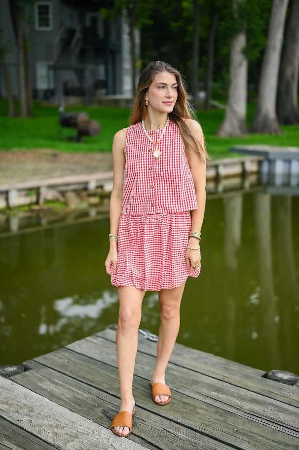 Strawberry Picnic Gingham Set