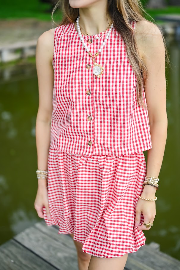 Strawberry Picnic Gingham Set