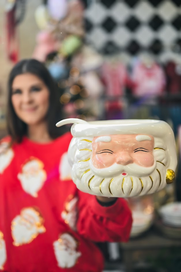 Santa Punch Bowl - White