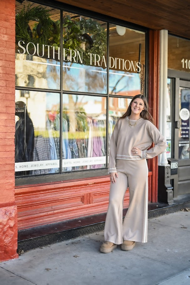 Trim Crew Sweater Set