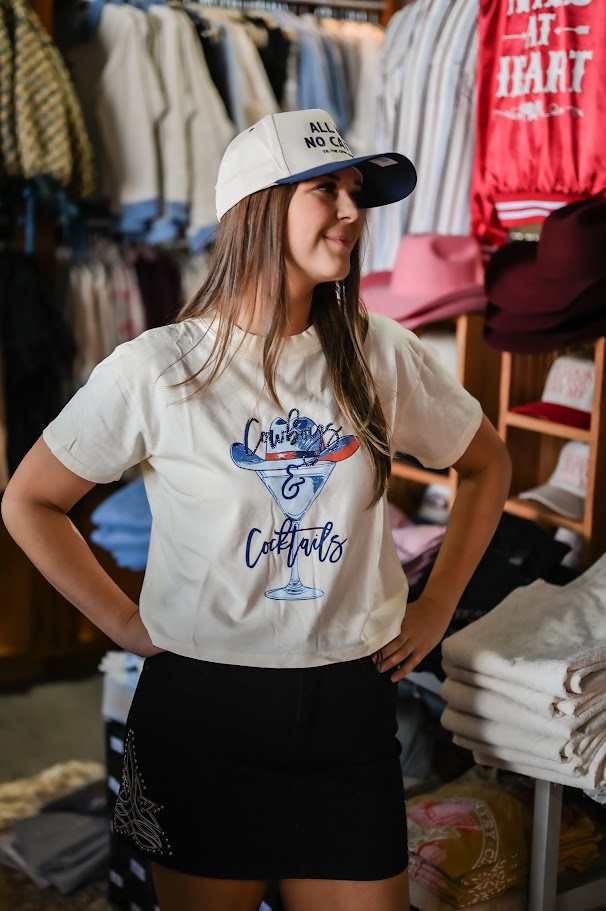 Cowboy Martini Wide Crop Tee