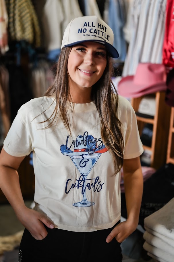 Cowboy Martini Wide Crop Tee