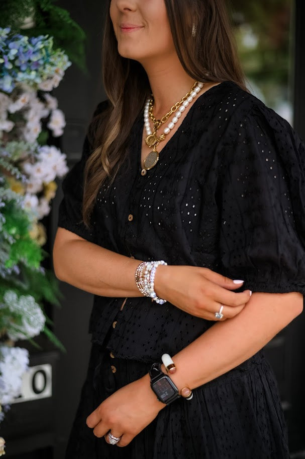 The After Hours Eyelet Blouse