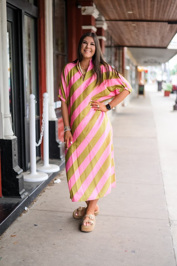 Country Club Kaftan Maxi - Kiwi Pink