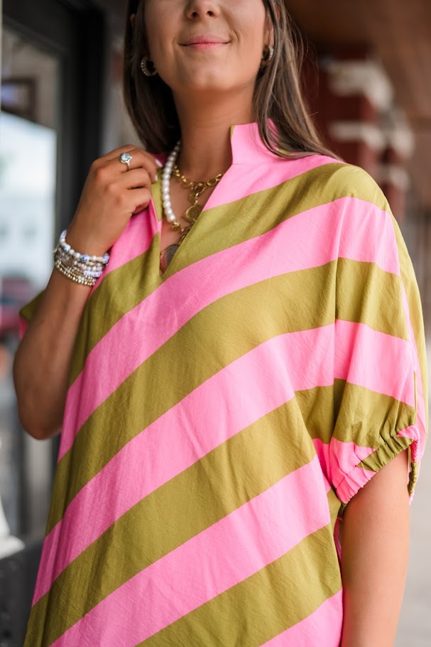Country Club Kaftan Maxi - Kiwi Pink