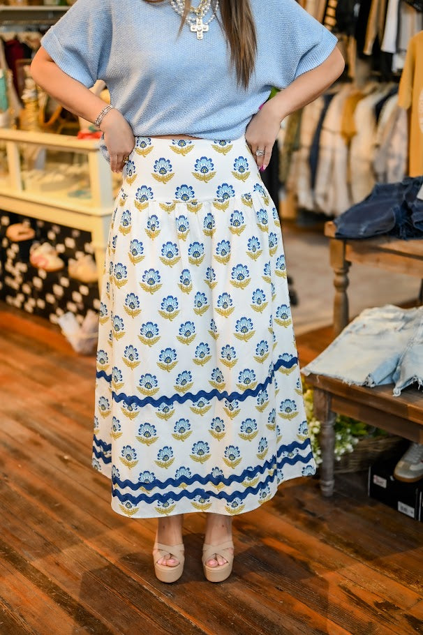 Bluebell Breeze Midi Skirt