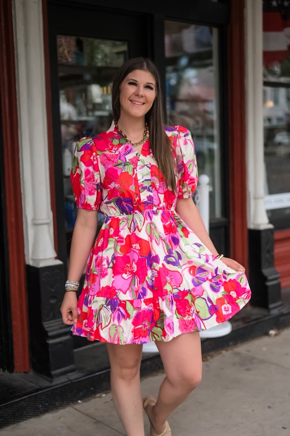 Petal Pushin' Puff Sleeve Dress
