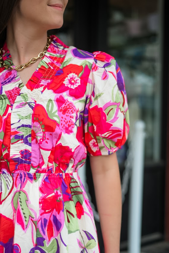 Petal Pushin' Puff Sleeve Dress