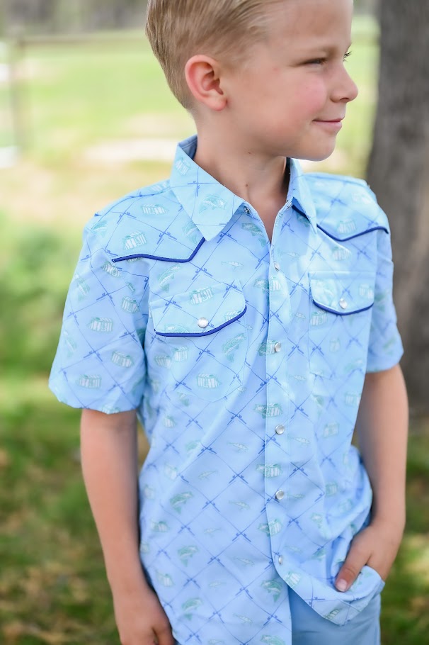 Kid's Fisherman Pearl Snap Short Sleeve Shirt