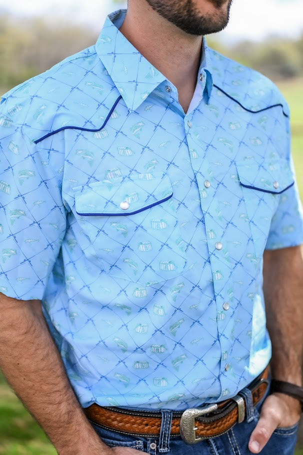 Men's Fisherman Pearl Snap Short Sleeve Shirt