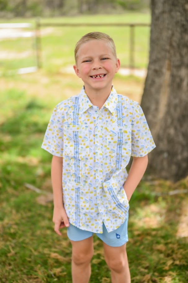 Kid's Guayabera Lemonade Short Sleeve Shirt