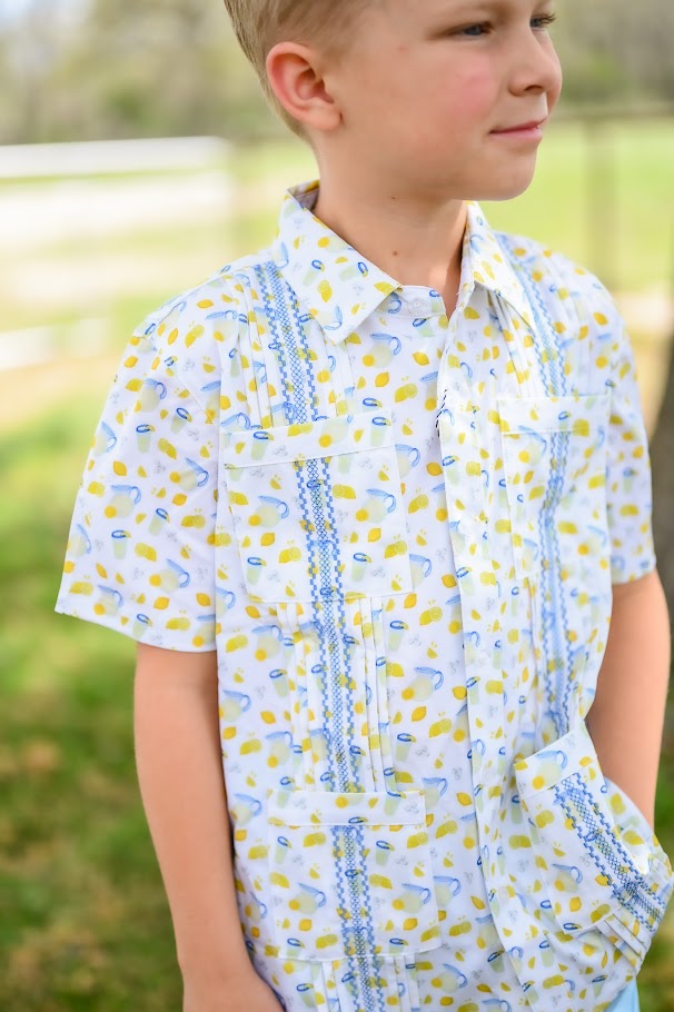 Kid's Guayabera Lemonade Short Sleeve Shirt