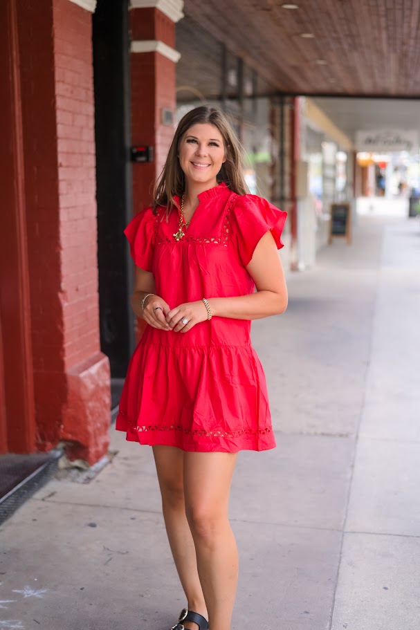The Haven Tiered Dress - Red