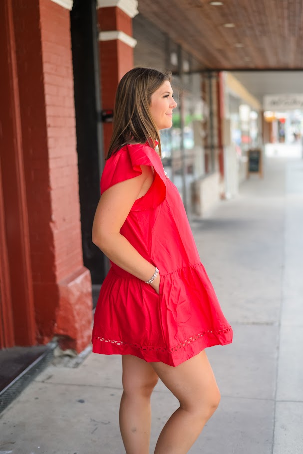 The Haven Tiered Dress - Red