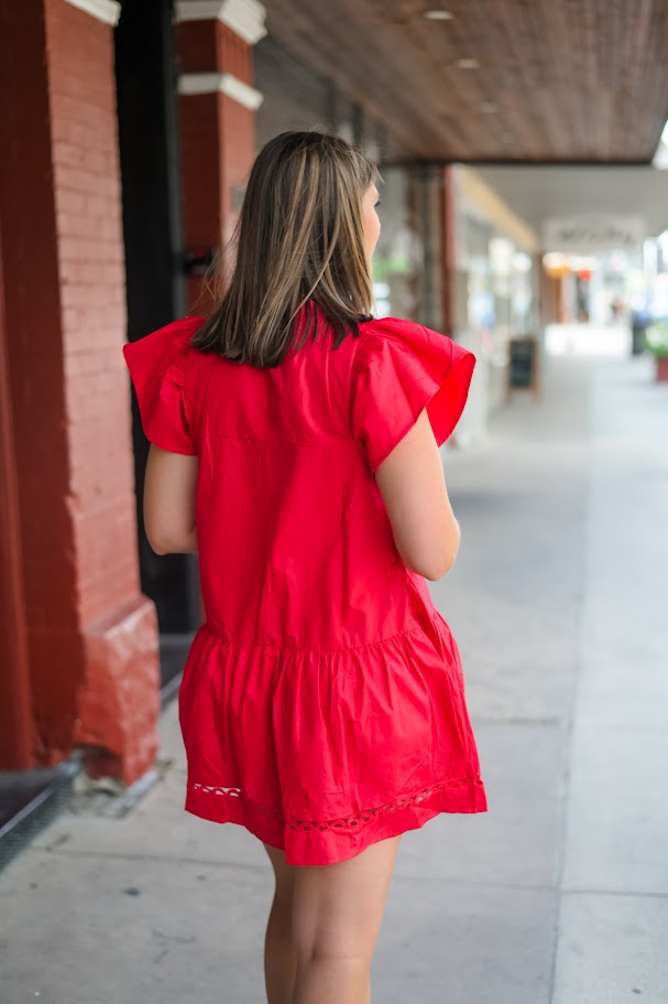 The Haven Tiered Dress - Red