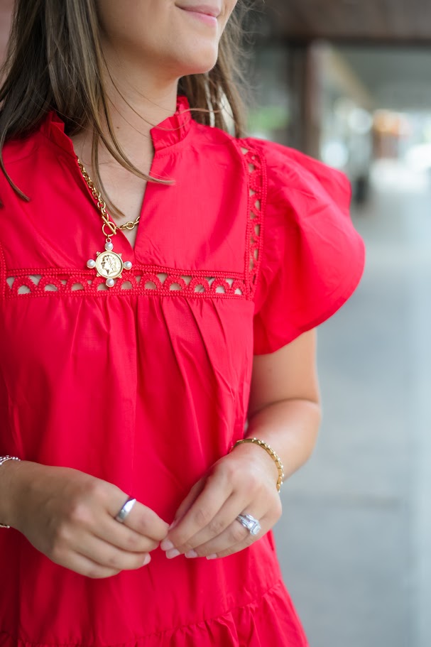 The Haven Tiered Dress - Red