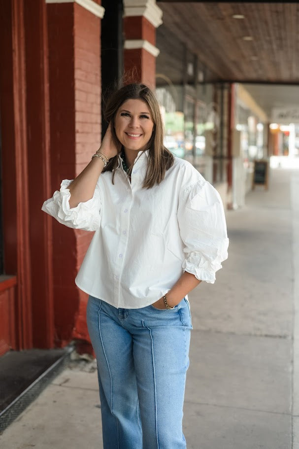 Coastal Breeze Button-Down - White