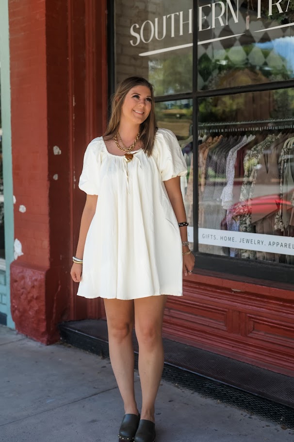 Ivory Dream Tie-Front Dress