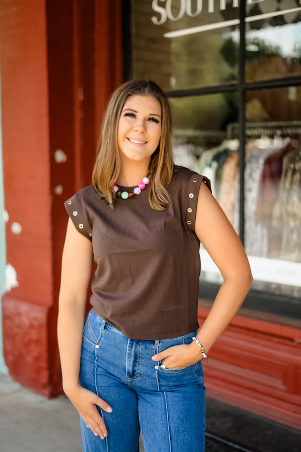 Camino Grommet Top - Dark Chocolate