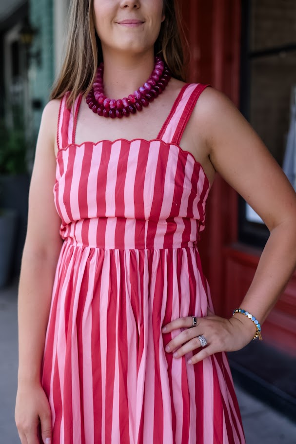 Stripe Tie Back Cami Maxi Dress