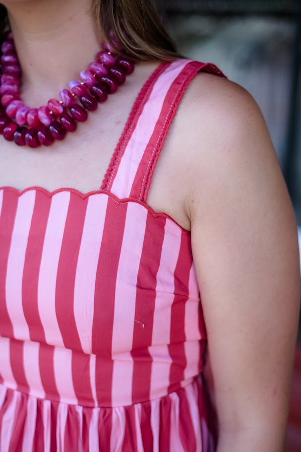 Stripe Tie Back Cami Maxi Dress