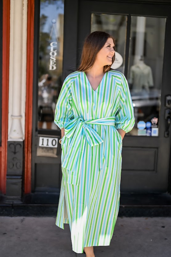 Coco Palm Beach Dress Green and Blue