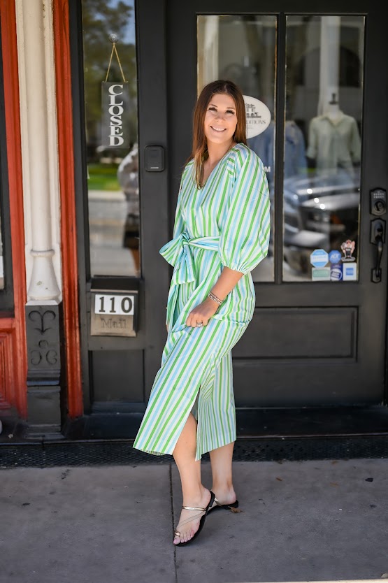 Coco Palm Beach Dress Green and Blue