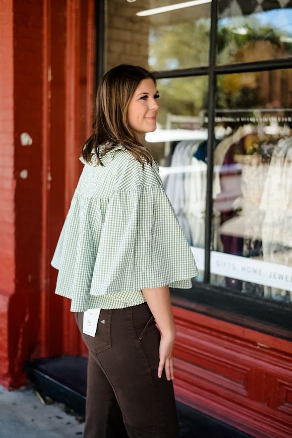 Check Novelty Cape Top - Citrine
