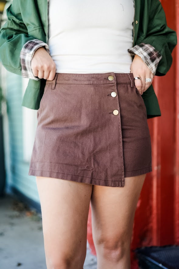 Denim Wrap Skort