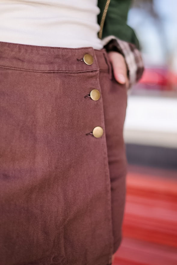 Denim Wrap Skort