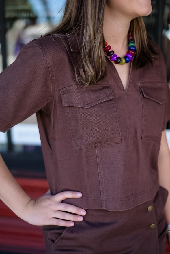 Denim Pocket Top