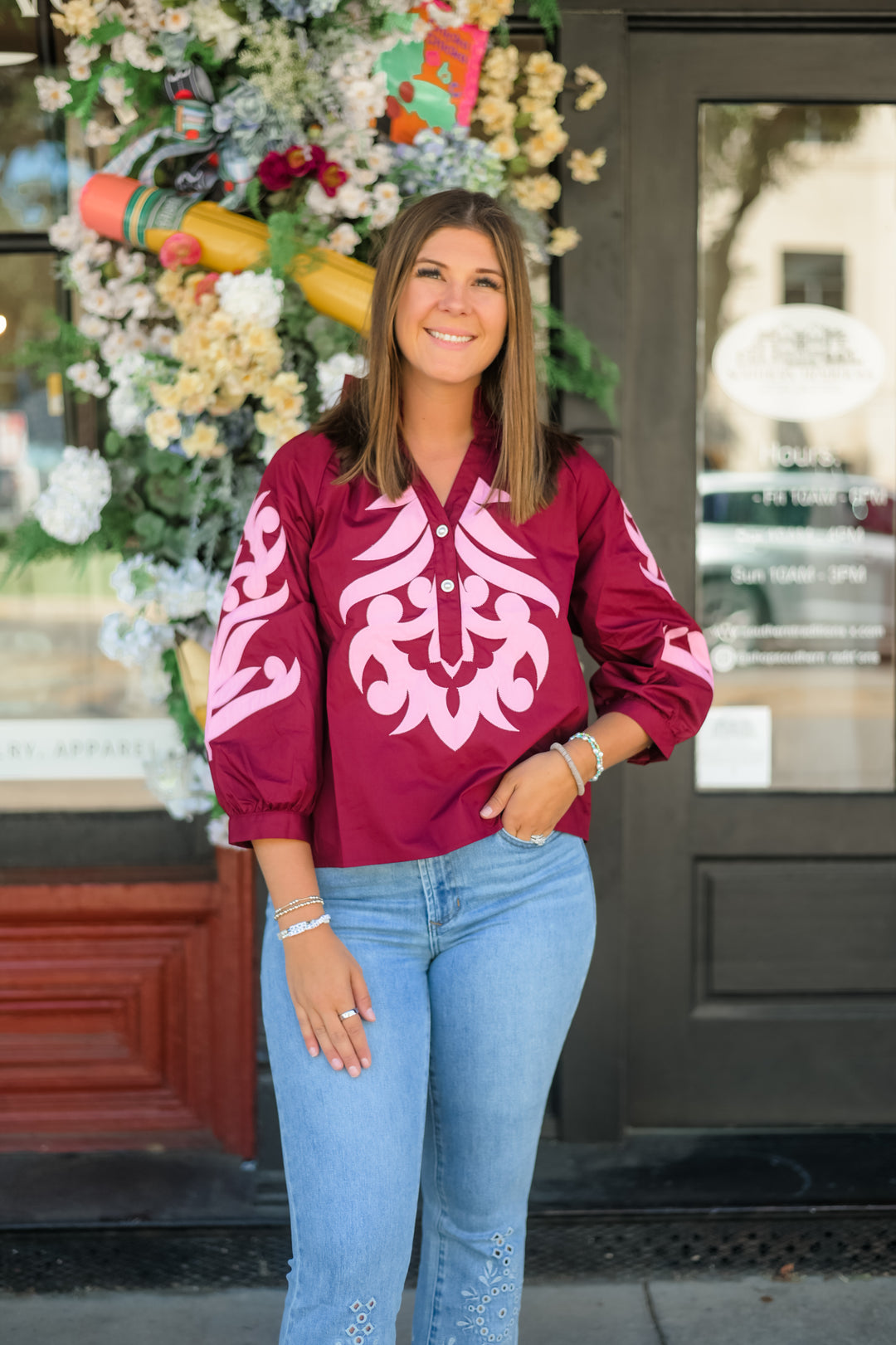The Isabella High-Neck Tunic - Maroon