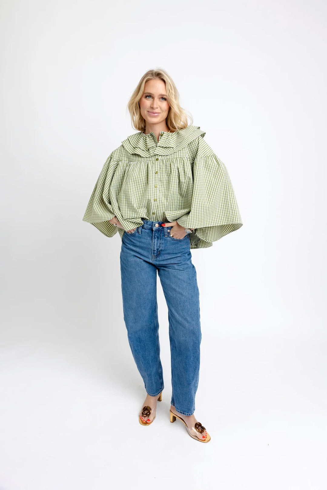 Check Novelty Cape Top - Citrine