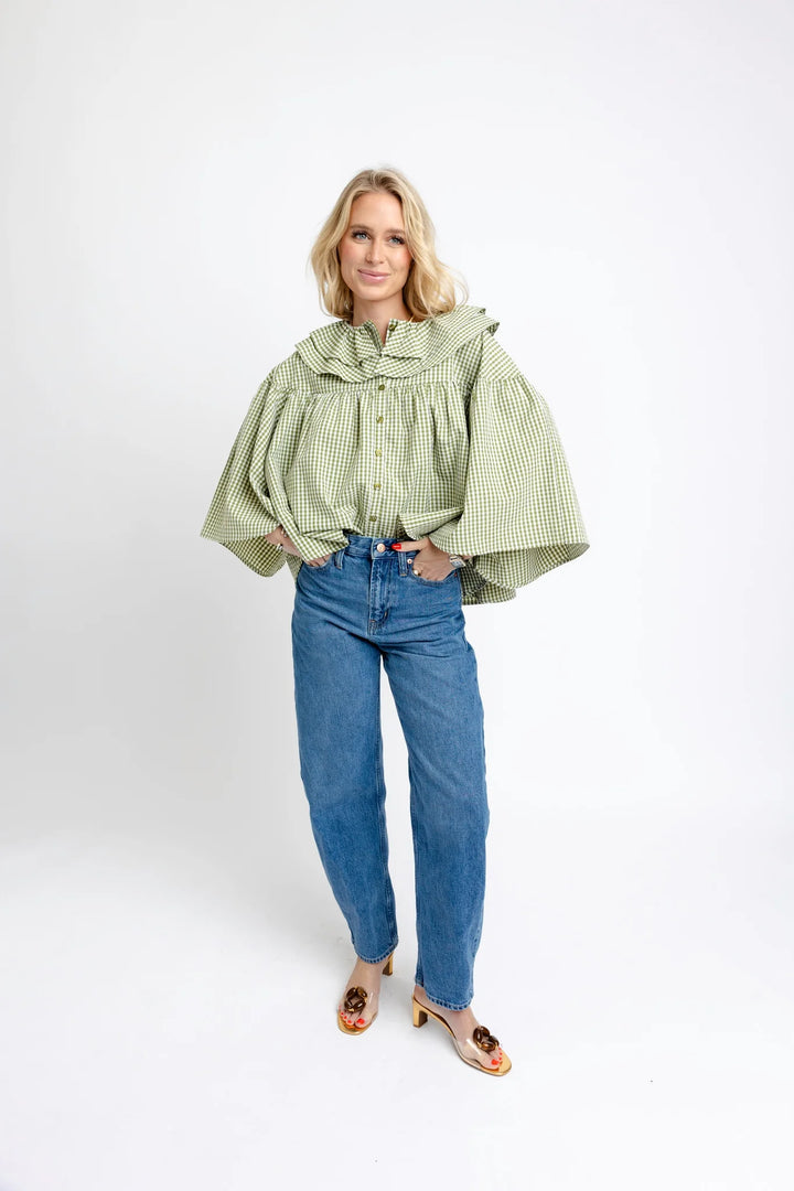 Check Novelty Cape Top - Citrine