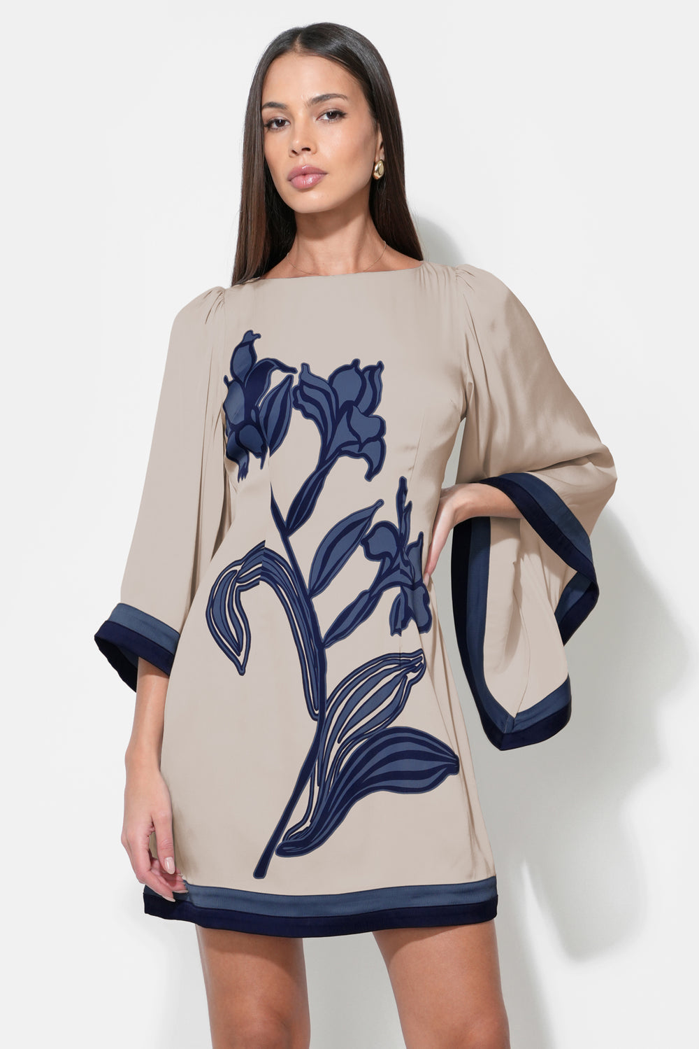 Emerson Bell Sleeve Flower Mini Dress