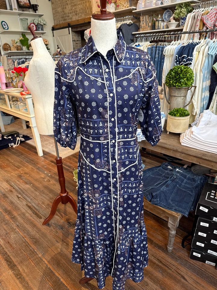 Blue & Western Dress