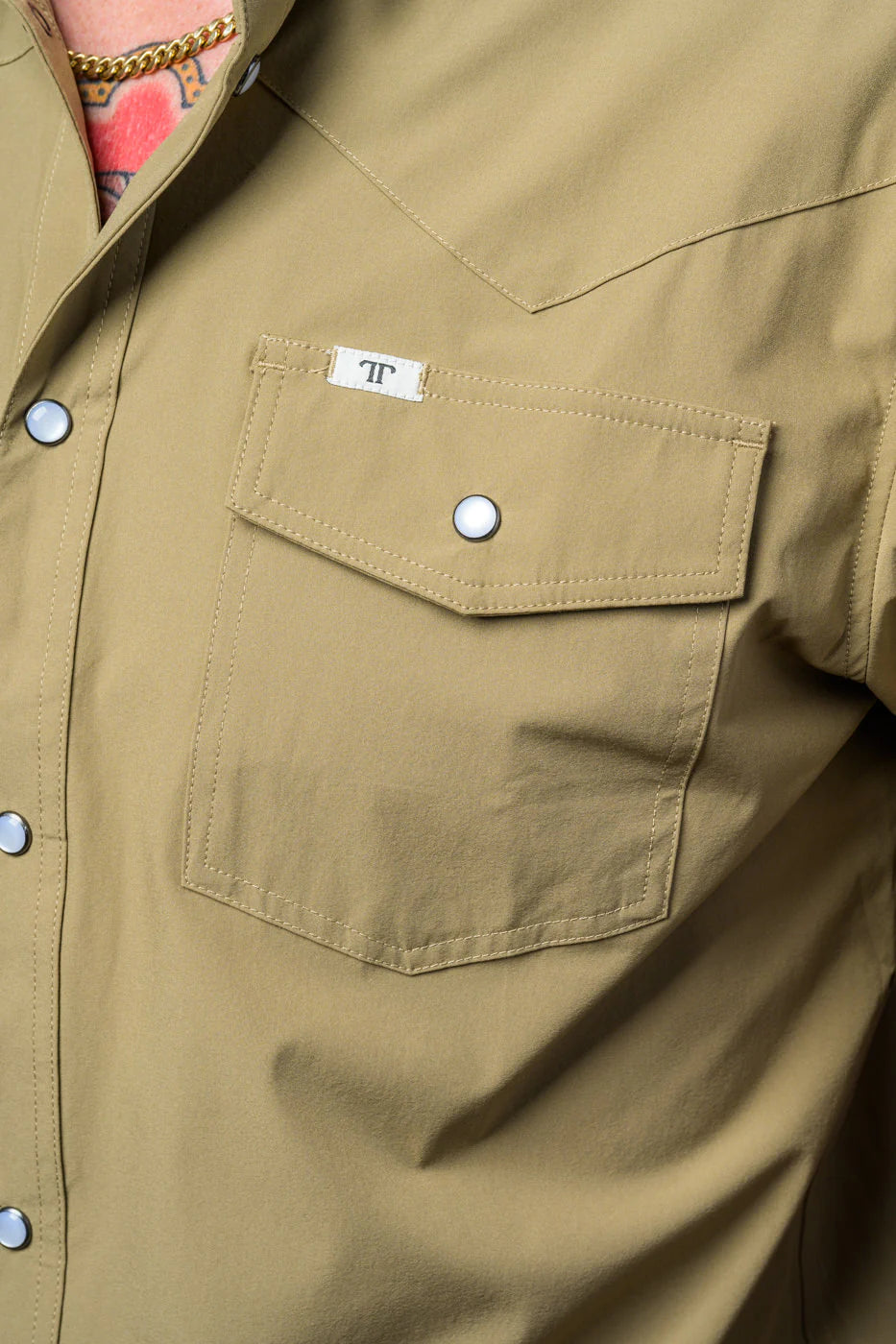Ferrell Long Sleeve Snap Shirt - Khaki