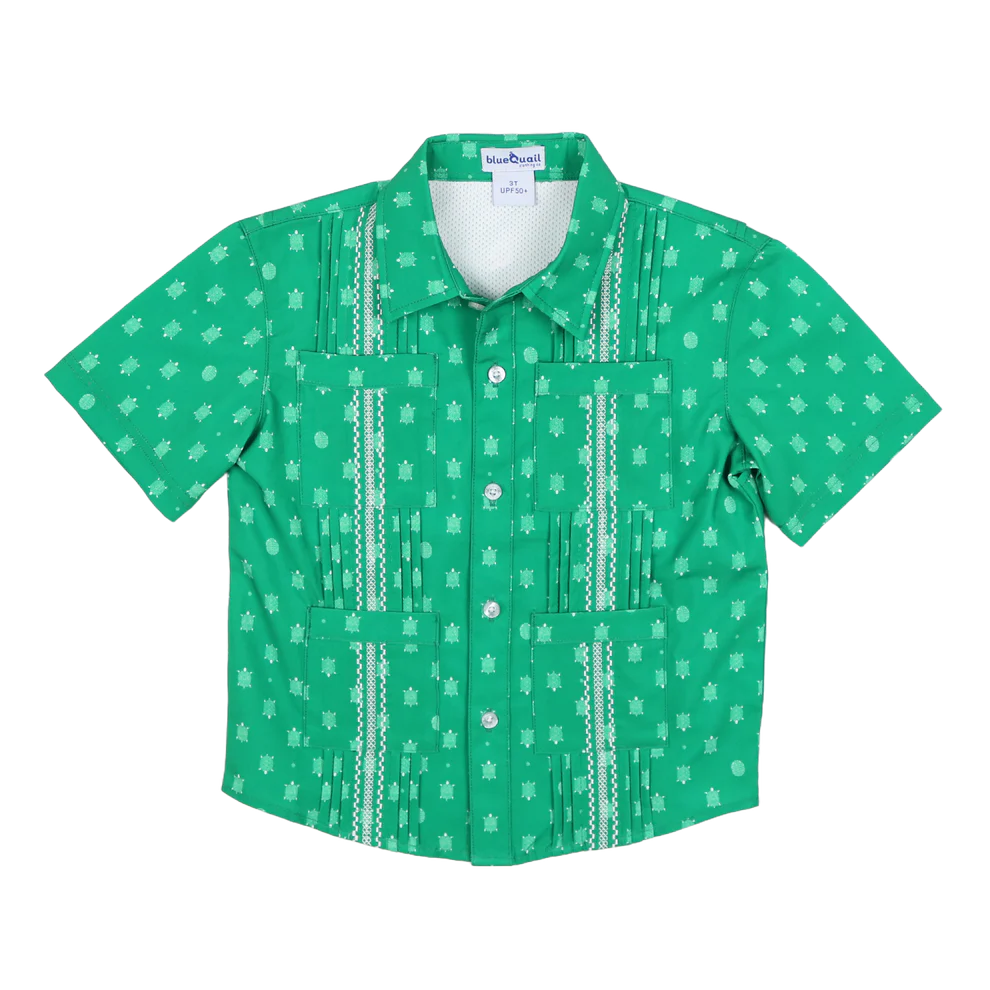 Kid's Guayabera Tortoise Short Sleeve Shirt