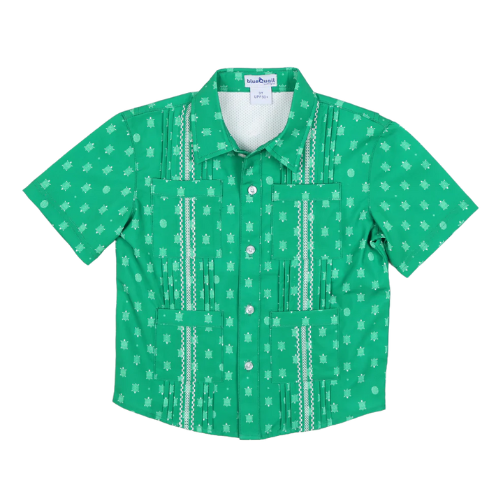 Kid's Guayabera Tortoise Short Sleeve Shirt