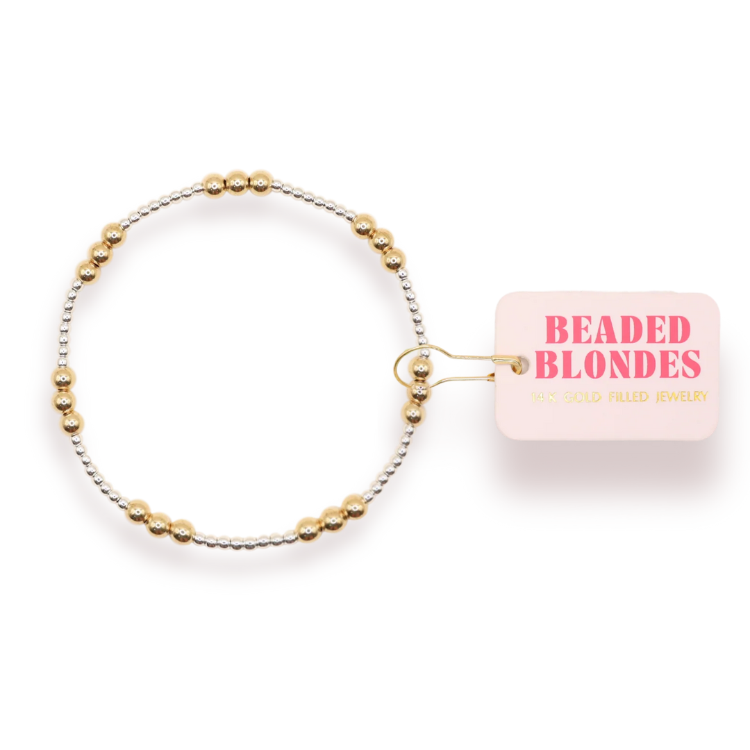 Beaded Blondes ILY - Silver w/ Gold