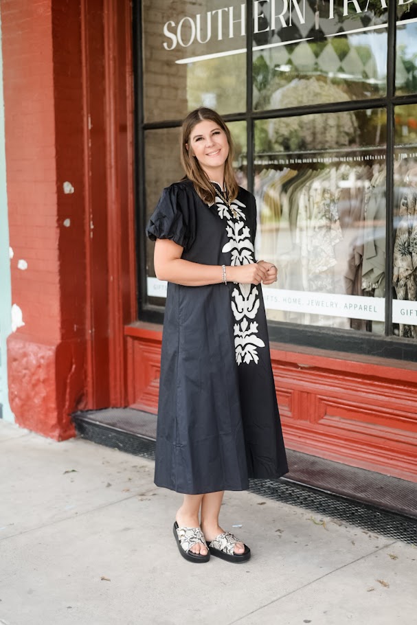 Day-to-Date Black Floral Midi