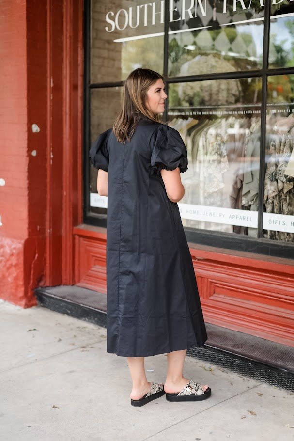 Day-to-Date Black Floral Midi