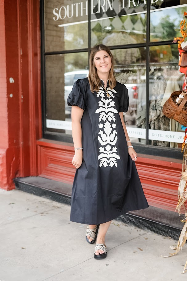 Day-to-Date Black Floral Midi