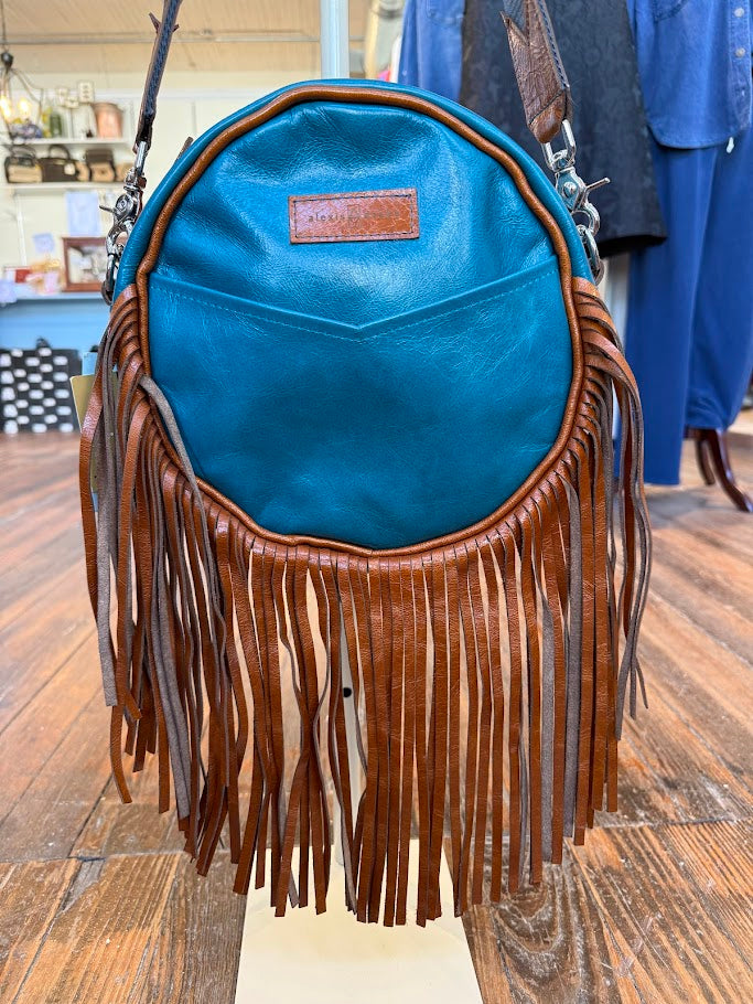 Flicka Crossbody - Turquoise + Whiskey