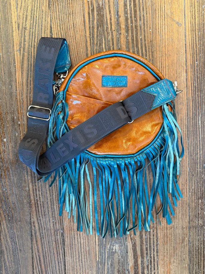 Flicka Crossbody - Whiskey + Turquoise