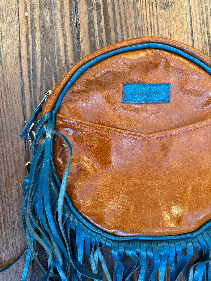 Flicka Crossbody - Whiskey + Turquoise
