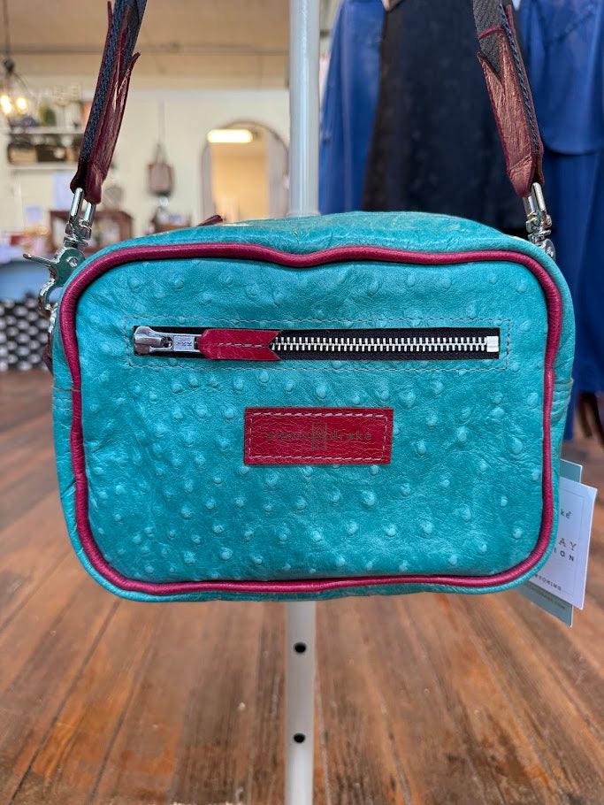Maeve Crossbody | Cactus Ostrich + Pink