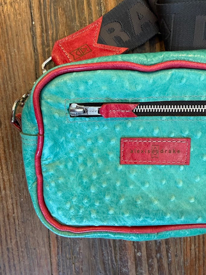 Maeve Crossbody | Cactus Ostrich + Pink